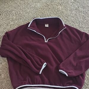 PINK Victoria's Secret  Burgundy Quarter-Zip Sweater